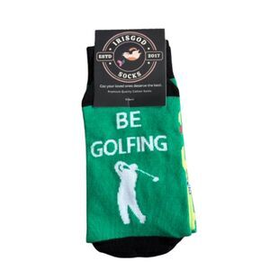 Irisgod Premium I'D RATHER BE GOLFING Novelty Lucky Golf Socks Size 6-13 USA